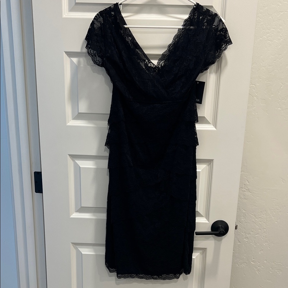 MARINA Elegant Black Lace Dress
